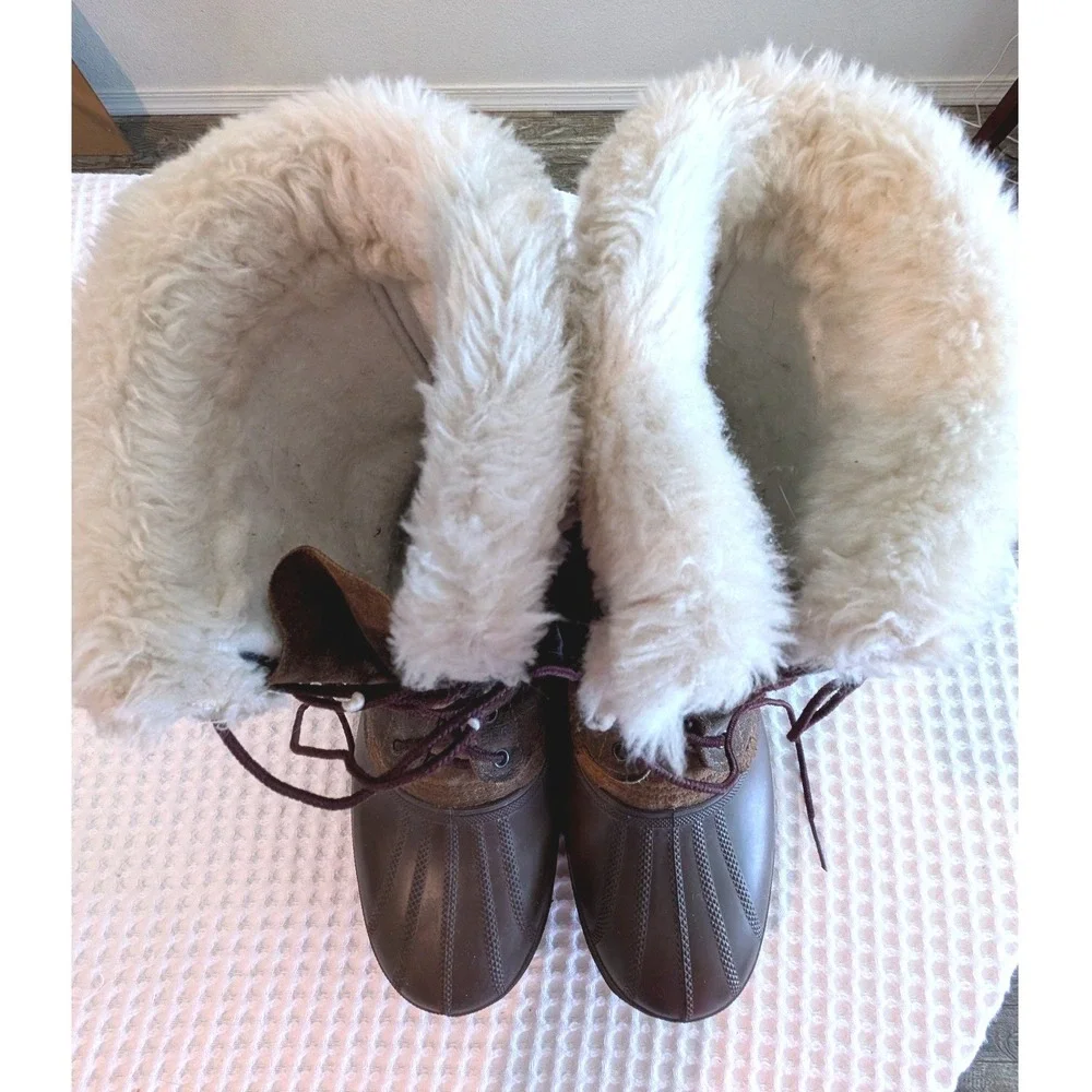 Sorel Crusader Snow Boots Brown Mens 11 Insulated Canada Made Vintage